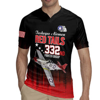 Tuskegee Airmen Red Tails Rugby Jersey 332nd Fighter Group WWII Tribute Black Style - Wonder Print Shop