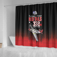 Tuskegee Airmen Red Tails Shower Curtain 332nd Fighter Group WWII Tribute Black Style - Wonder Print Shop