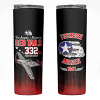 Tuskegee Airmen Red Tails Skinny Tumbler 332nd Fighter Group WWII Tribute Black Style - Wonder Print Shop