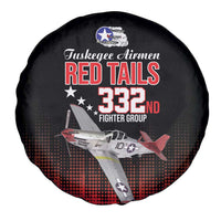 Tuskegee Airmen Red Tails Spare Tire Cover 332nd Fighter Group WWII Tribute Black Style - Wonder Print Shop