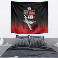 Tuskegee Airmen Red Tails Tapestry 332nd Fighter Group WWII Tribute Black Style - Wonder Print Shop