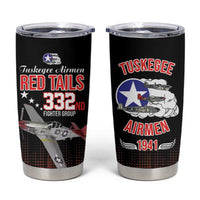 Tuskegee Airmen Red Tails Tumbler Cup 332nd Fighter Group WWII Tribute Black Style - Wonder Print Shop