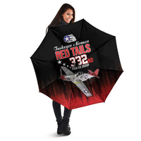 Tuskegee Airmen Red Tails Umbrella 332nd Fighter Group WWII Tribute Black Style - Wonder Print Shop