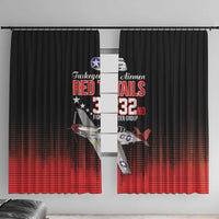Tuskegee Airmen Red Tails Window Curtain 332nd Fighter Group WWII Tribute Black Style - Wonder Print Shop