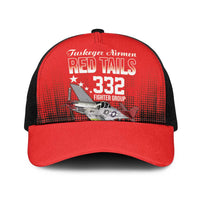 Tuskegee Airmen Red Tails Baseball Net Cap 332nd Fighter Group WWII Tribute Red Style - Wonder Print Shop