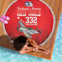 Tuskegee Airmen Red Tails Beach Blanket 332nd Fighter Group WWII Tribute Red Style - Wonder Print Shop