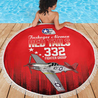 Tuskegee Airmen Red Tails Beach Blanket 332nd Fighter Group WWII Tribute Red Style - Wonder Print Shop