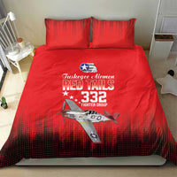 Tuskegee Airmen Red Tails Bedding Set 332nd Fighter Group WWII Tribute Red Style - Wonder Print Shop