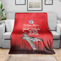 Tuskegee Airmen Red Tails Blanket 332nd Fighter Group WWII Tribute Red Style - Wonder Print Shop