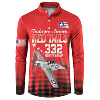 Tuskegee Airmen Red Tails Button Sweatshirt 332nd Fighter Group WWII Tribute Red Style - Wonder Print Shop