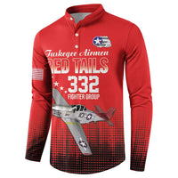 Tuskegee Airmen Red Tails Button Sweatshirt 332nd Fighter Group WWII Tribute Red Style - Wonder Print Shop