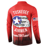 Tuskegee Airmen Red Tails Button Sweatshirt 332nd Fighter Group WWII Tribute Red Style - Wonder Print Shop