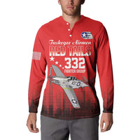 Tuskegee Airmen Red Tails Button Sweatshirt 332nd Fighter Group WWII Tribute Red Style - Wonder Print Shop