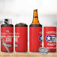 Tuskegee Airmen Red Tails 4 in 1 Can Cooler Tumbler 332nd Fighter Group WWII Tribute Red Style - Wonder Print Shop