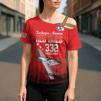 Tuskegee Airmen Red Tails Cross Shoulder Shirt 332nd Fighter Group WWII Tribute Red Style - Wonder Print Shop