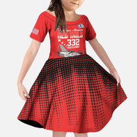 Tuskegee Airmen Red Tails Family Matching Long Sleeve Bodycon Dress and Hawaiian Shirt 332nd Fighter Group WWII Tribute Red Style - Wonder Print Shop