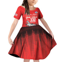 Tuskegee Airmen Red Tails Family Matching Off Shoulder Short Dress and Hawaiian Shirt 332nd Fighter Group WWII Tribute Red Style - Wonder Print Shop