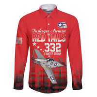 Tuskegee Airmen Red Tails Family Matching Short Sleeve Bodycon Dress and Hawaiian Shirt 332nd Fighter Group WWII Tribute Red Style - Wonder Print Shop