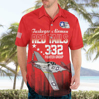 Tuskegee Airmen Red Tails Hawaiian Shirt 332nd Fighter Group WWII Tribute Red Style - Wonder Print Shop