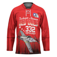 Tuskegee Airmen Red Tails Hockey Jersey 332nd Fighter Group WWII Tribute Red Style - Wonder Print Shop