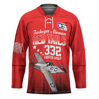 Tuskegee Airmen Red Tails Hockey Jersey 332nd Fighter Group WWII Tribute Red Style - Wonder Print Shop