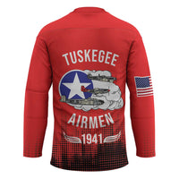 Tuskegee Airmen Red Tails Hockey Jersey 332nd Fighter Group WWII Tribute Red Style - Wonder Print Shop