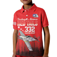 Tuskegee Airmen Red Tails Kid Polo Shirt 332nd Fighter Group WWII Tribute Red Style - Wonder Print Shop