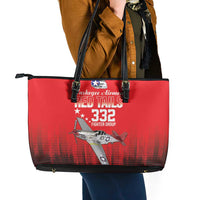 Tuskegee Airmen Red Tails Leather Tote Bag 332nd Fighter Group WWII Tribute Red Style - Wonder Print Shop