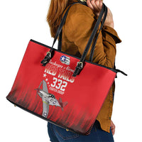 Tuskegee Airmen Red Tails Leather Tote Bag 332nd Fighter Group WWII Tribute Red Style - Wonder Print Shop