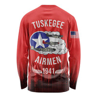Tuskegee Airmen Red Tails Long Sleeve Shirt 332nd Fighter Group WWII Tribute Red Style - Wonder Print Shop