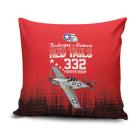Tuskegee Airmen Red Tails Pillow Cover 332nd Fighter Group WWII Tribute Red Style - Wonder Print Shop