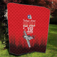 Tuskegee Airmen Red Tails Quilt 332nd Fighter Group WWII Tribute Red Style - Wonder Print Shop