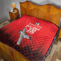 Tuskegee Airmen Red Tails Quilt 332nd Fighter Group WWII Tribute Red Style - Wonder Print Shop