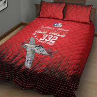 Tuskegee Airmen Red Tails Quilt Bed Set 332nd Fighter Group WWII Tribute Red Style - Wonder Print Shop