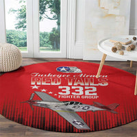 Tuskegee Airmen Red Tails Round Carpet 332nd Fighter Group WWII Tribute Red Style - Wonder Print Shop