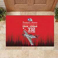 Tuskegee Airmen Red Tails Rubber Doormat 332nd Fighter Group WWII Tribute Red Style - Wonder Print Shop