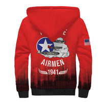 Tuskegee Airmen Red Tails Sherpa Hoodie 332nd Fighter Group WWII Tribute Red Style - Wonder Print Shop