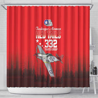Tuskegee Airmen Red Tails Shower Curtain 332nd Fighter Group WWII Tribute Red Style - Wonder Print Shop