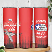 Tuskegee Airmen Red Tails Skinny Tumbler 332nd Fighter Group WWII Tribute Red Style - Wonder Print Shop
