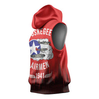 Tuskegee Airmen Red Tails Sleeveless Hoodie 332nd Fighter Group WWII Tribute Red Style - Wonder Print Shop
