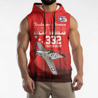 Tuskegee Airmen Red Tails Sleeveless Hoodie 332nd Fighter Group WWII Tribute Red Style - Wonder Print Shop