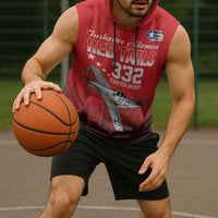 Tuskegee Airmen Red Tails Sleeveless Hoodie 332nd Fighter Group WWII Tribute Red Style - Wonder Print Shop