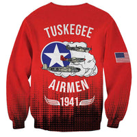 Tuskegee Airmen Red Tails Sweatshirt 332nd Fighter Group WWII Tribute Red Style - Wonder Print Shop