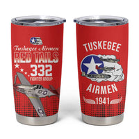 Tuskegee Airmen Red Tails Tumbler Cup 332nd Fighter Group WWII Tribute Red Style - Wonder Print Shop