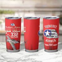 Tuskegee Airmen Red Tails Tumbler Cup 332nd Fighter Group WWII Tribute Red Style - Wonder Print Shop