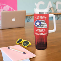 Tuskegee Airmen Red Tails Tumbler With Handle 332nd Fighter Group WWII Tribute Red Style - Wonder Print Shop