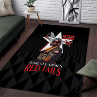 Tuskegee Airmen Red Tails Area Rug African American Pilots Heritage Black Style - Wonder Print Shop