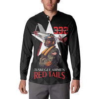 Tuskegee Airmen Red Tails Button Sweatshirt African American Pilots Heritage Black Style - Wonder Print Shop
