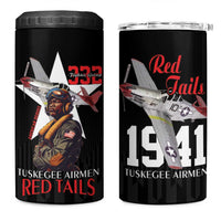 Tuskegee Airmen Red Tails 4 in 1 Can Cooler Tumbler African American Pilots Heritage Black Style - Wonder Print Shop