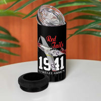 Tuskegee Airmen Red Tails 4 in 1 Can Cooler Tumbler African American Pilots Heritage Black Style - Wonder Print Shop